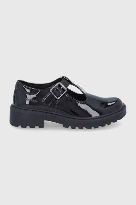 Geox Balerini din piele pentru copii culoarea negru