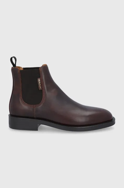 Шкіряні черевики Gant Brockwill чоловічі колір коричневий