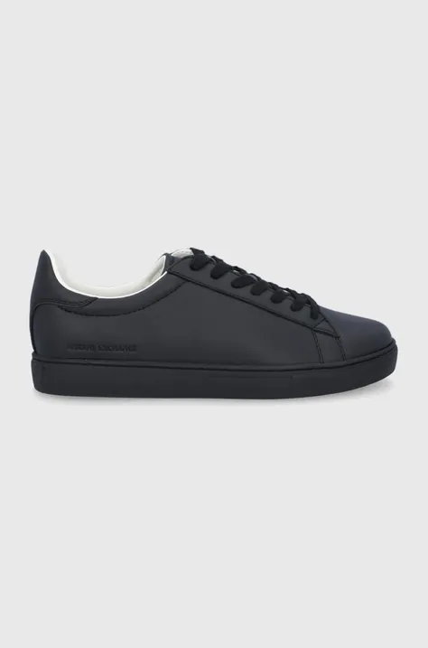 Kožená obuv Armani Exchange čierna farba