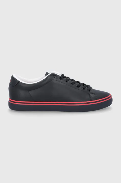 Δερμάτινα παπούτσια Polo Ralph Lauren χρώμα: μαύρο