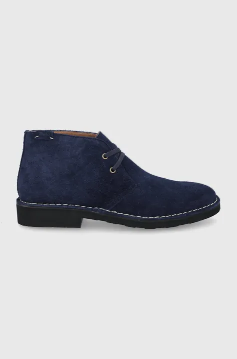 Σουέτ παπούτσια Polo Ralph Lauren ανδρικά, χρώμα: ναυτικό μπλε