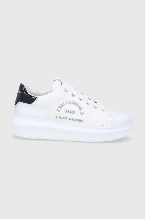 Usnjeni čevlji Karl Lagerfeld Kapri Mens bela barva