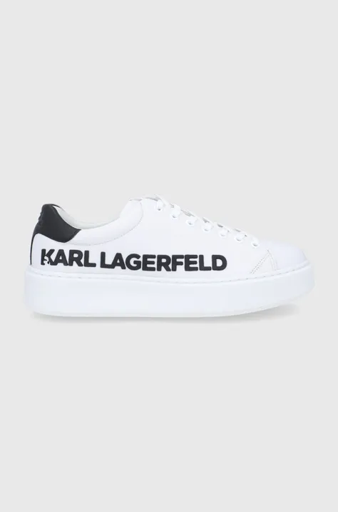 Kožená obuv Karl Lagerfeld MAXI KUP biela farba, KL52225