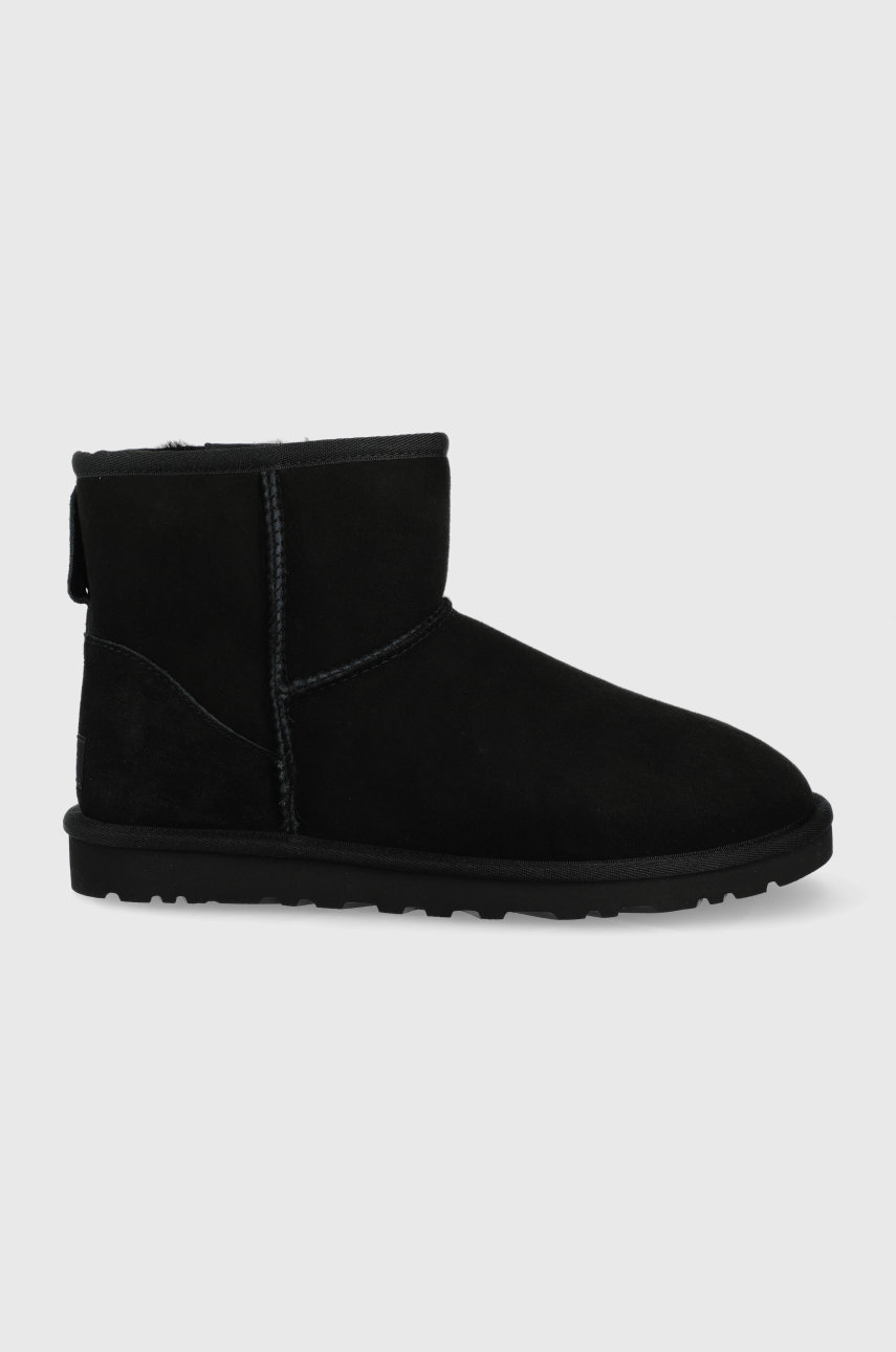 čizme za snijeg od brušene kože UGG Classic Mini za muškarce, boja: crna, 1002072-BLK