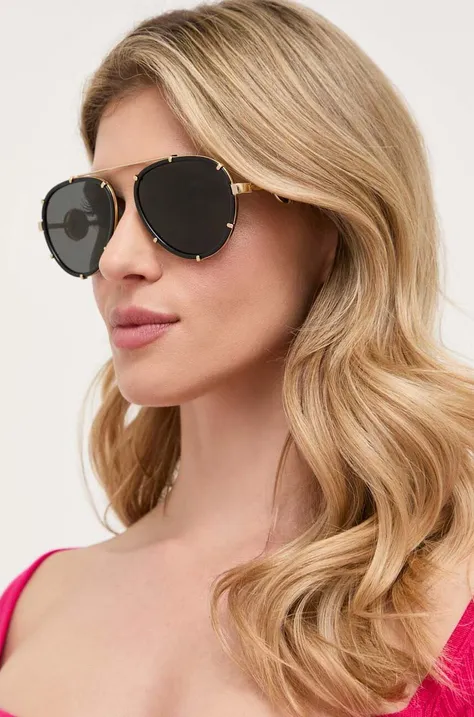 Слънчеви очила Versace дамски в черно