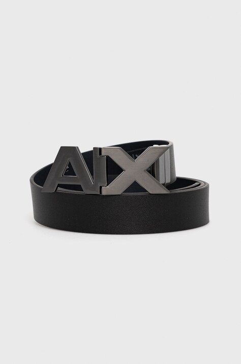Кожаный ремень Armani Exchange мужской цвет чёрный