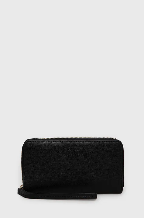 Πορτοφόλι Armani Exchange γυναικεία, χρώμα: μαύρο