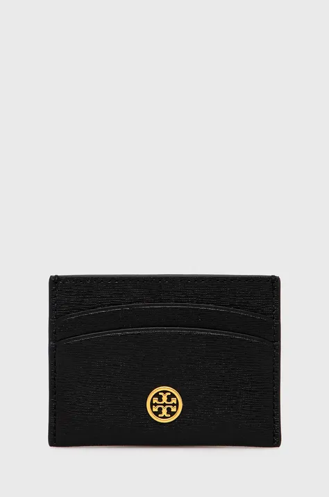 Кожаный кошелек Tory Burch женский цвет чёрный