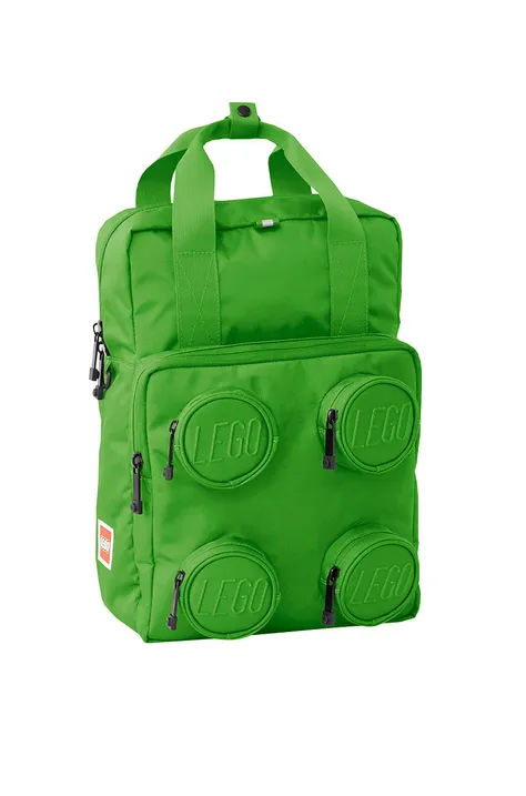 Дитячий рюкзак Lego колір зелений великий гладкий