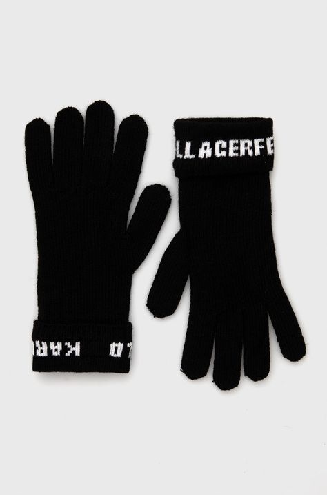 Γάντια με μείγμα κασμίρ Karl Lagerfeld