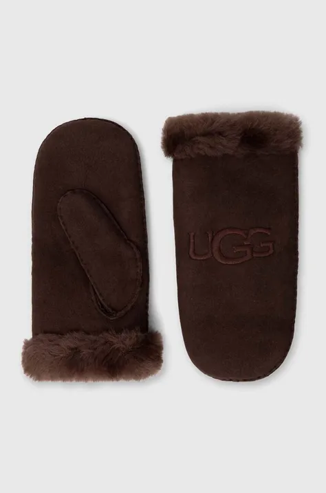 UGG suede gloves women's brown color