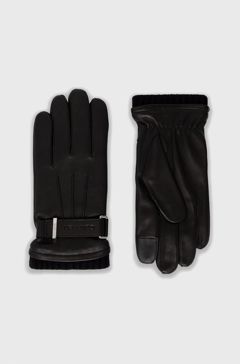 Кожаные перчатки Calvin Klein