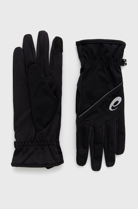 Γάντια Asics ανδρικά, χρώμα: μαύρο