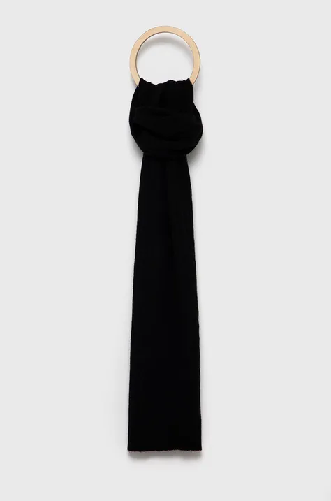 Μάλλινο κασκόλ Polo Ralph Lauren χρώμα: μαύρο