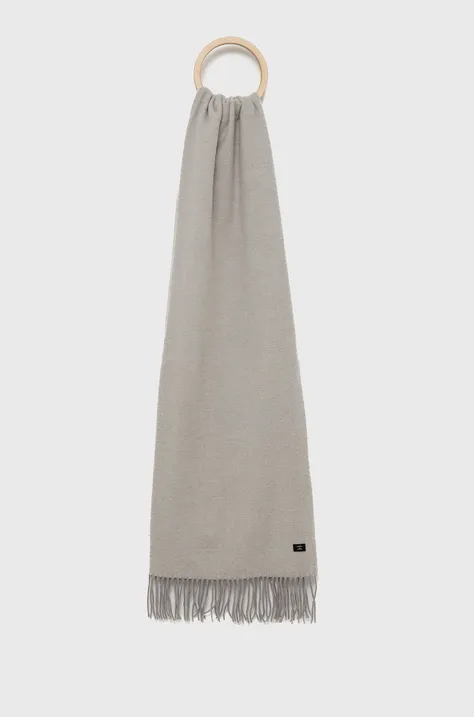 Вовняний шарф Superdry колір сірий візерунок