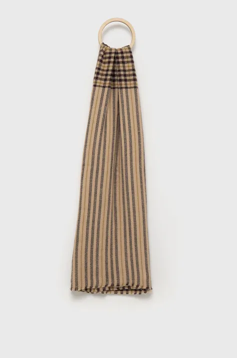 Šál Sisley dámsky, hnedá farba, vzorovaný
