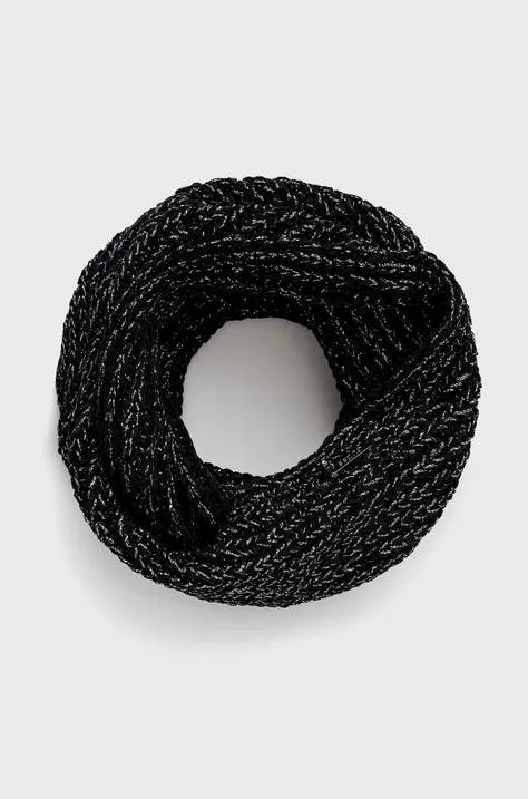 Дитячий шарф Guess колір чорний гладкий