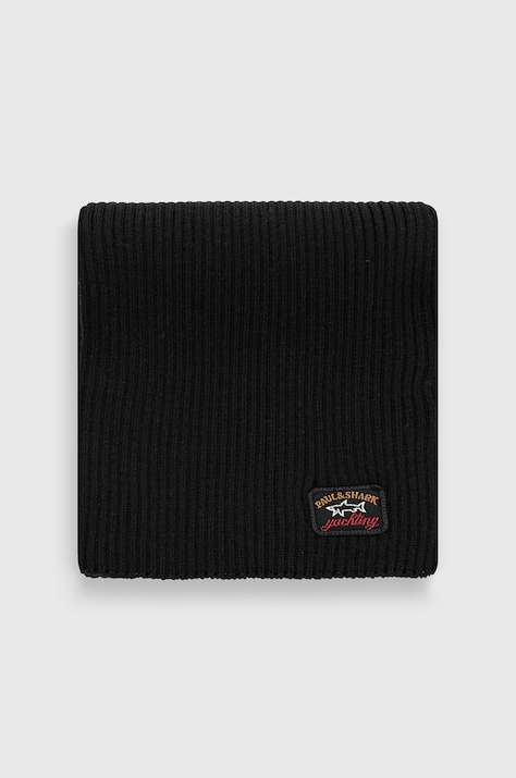 Шал Paul&Shark мъжки в черно с изчистен дизайн