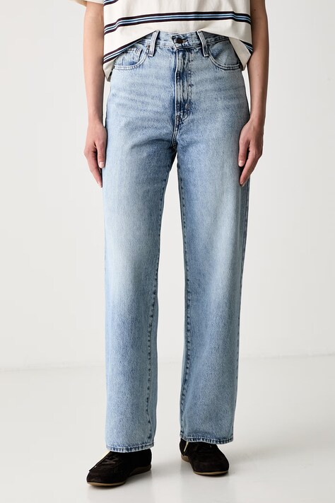 Levi's Jeansy straight damskie HIGH WAISTED STRAIGHT niebieskie A0092-0002