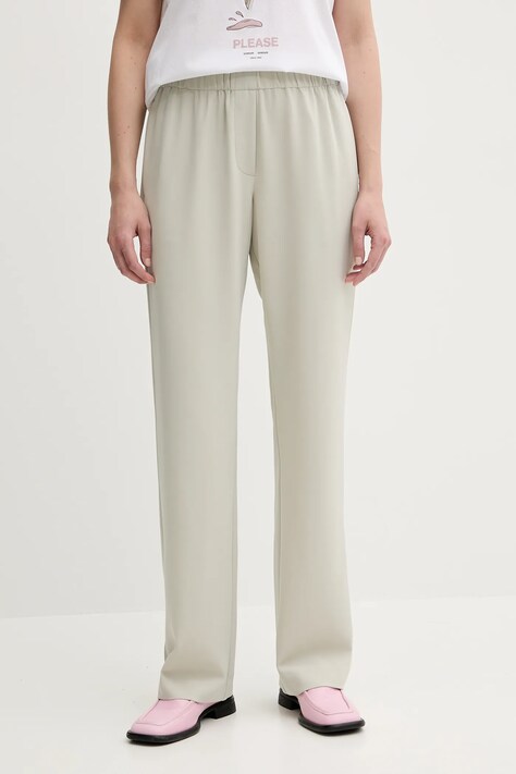 Samsoe Samsoe spodnie Hoys damskie kolor szary proste high waist F16304674