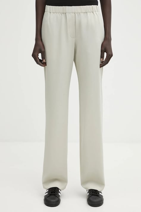 Панталон Samsoe Samsoe Hoys в зелено със стандартна кройка, с висока талия F16304674