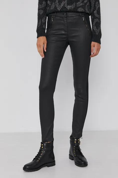 Pennyblack spodnie damskie kolor czarny dopasowane medium waist