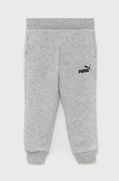 Puma Pantaloni copii 587038 culoarea gri, cu imprimeu
