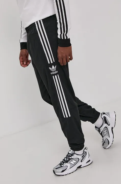 Nohavice adidas Originals H41387-BLACK, pánske, čierna farba, rovné