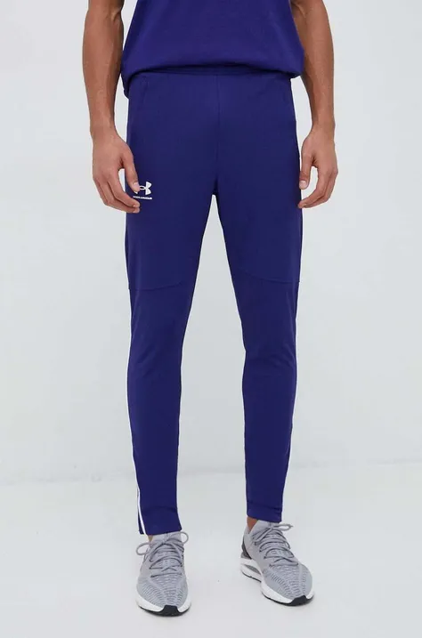Спортен панталон Under Armour Pique в лилаво с изчистен дизайн