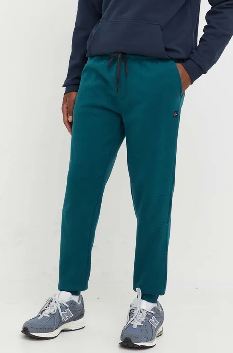Rip Curl spodnie dresowe męskie kolor zielony gładkie