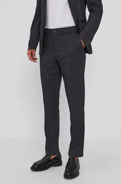 Sisley Spodnie męskie kolor czarny dopasowane