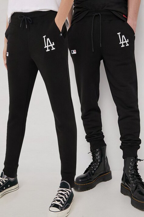 47brand Pantaloni culoarea negru, cu imprimeu