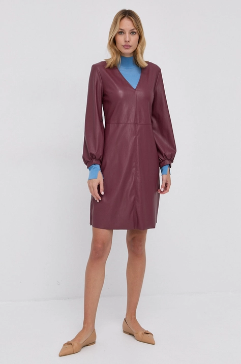 MAX&Co. Rochie culoarea bordo, mini, evazata