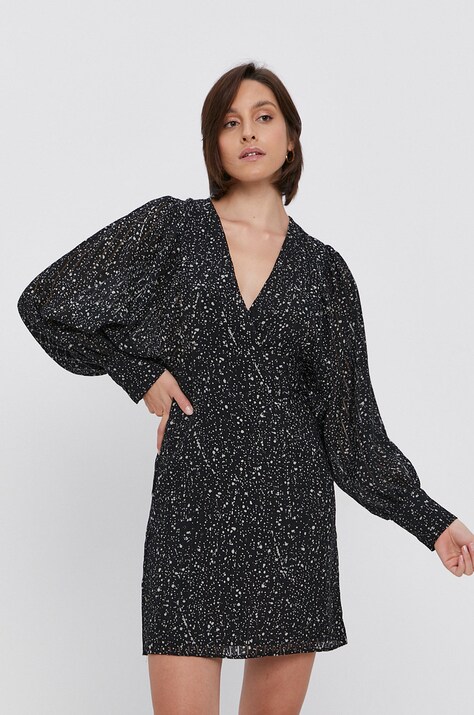 Sisley Rochie culoarea negru, mini, model dreaptă