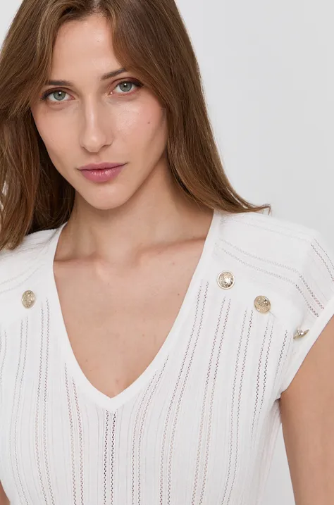 Μπλουζάκι Morgan γυναικείo, χρώμα: άσπρο