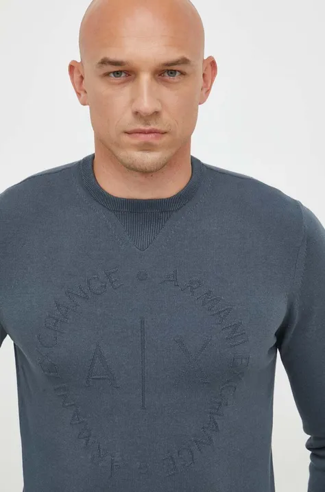 Bavlnený sveter Armani Exchange bordová farba