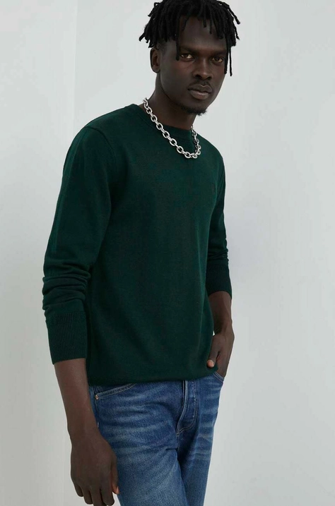 G-Star Raw sweter wełniany męski kolor zielony lekki