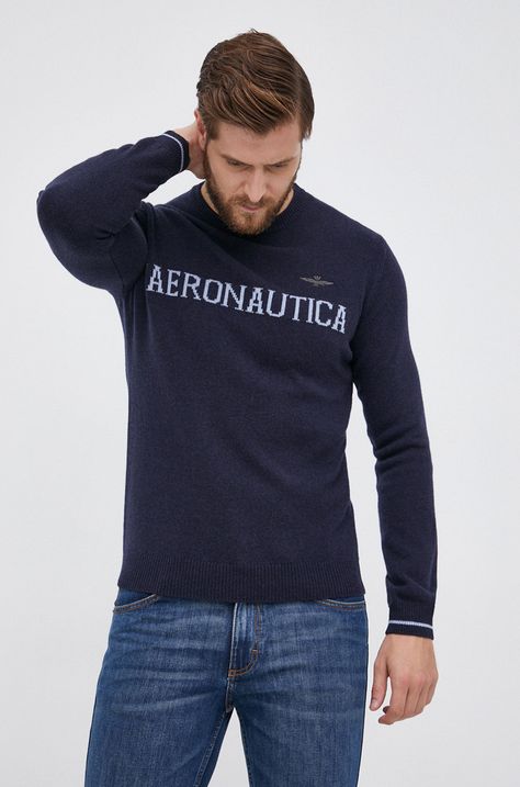 Вълнен пуловер Aeronautica Militare