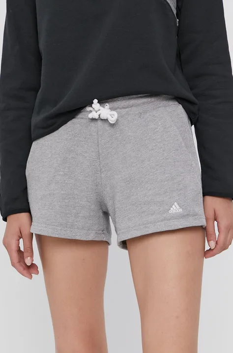 Шорти adidas Performance жіночі колір сірий гладкі