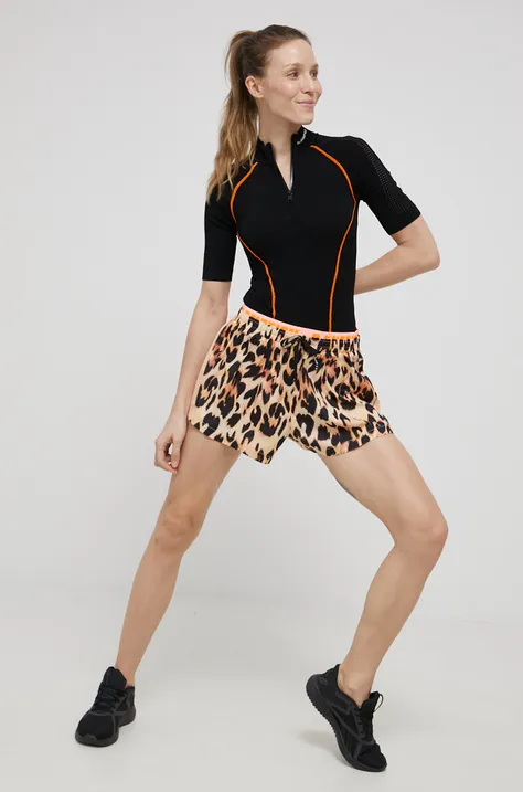 P.E Nation szorty treningowe damskie kolor pomarańczowy wzorzyste high waist