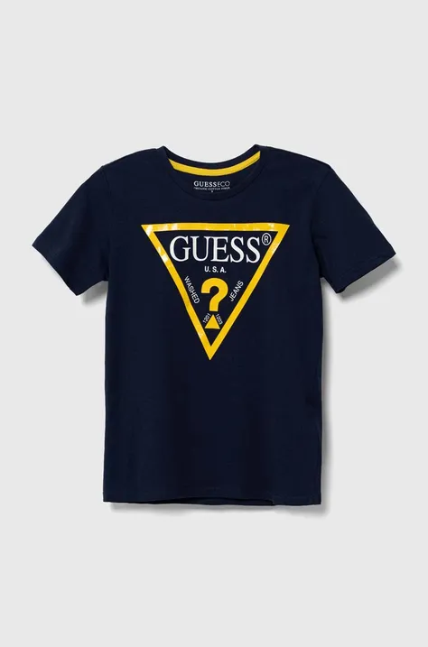 Otroški bombažen t-shirt Guess