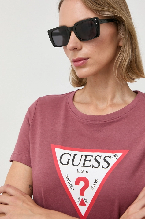 Βαμβακερό μπλουζάκι Guess