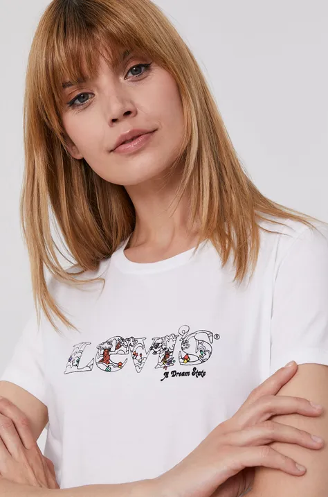 Μπλουζάκι Levi's γυναικείo, χρώμα: άσπρο