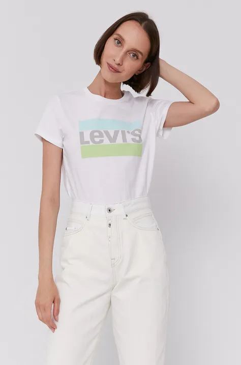 Tričko Levi's dámske, biela farba