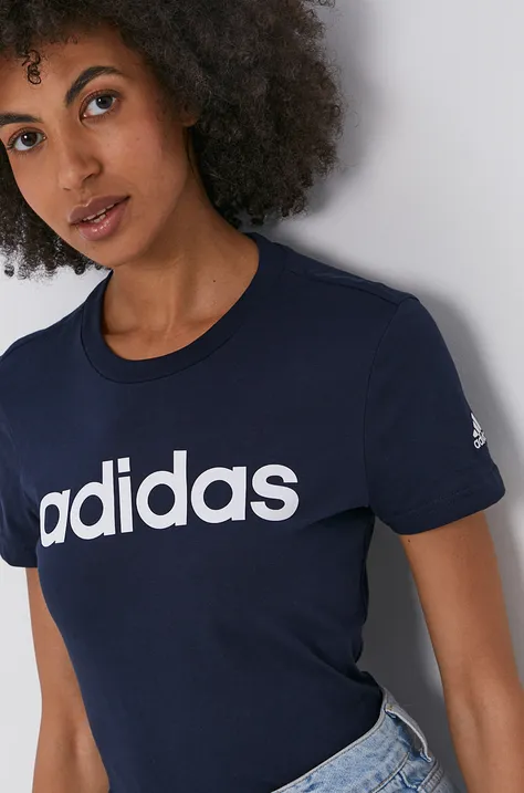 adidas T-shirt bawełniany H07833 kolor granatowy