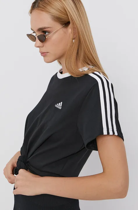 adidas T-shirt bawełniany GS1379 kolor czarny