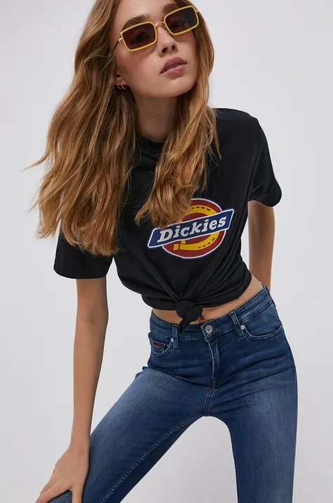 Dickies T-shirt damski kolor czarny DK0A4XCABLK-BLACK