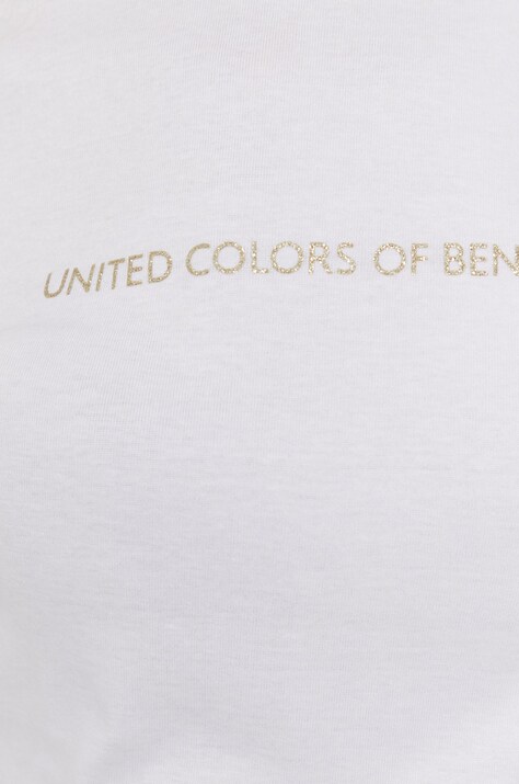 Бавовняна футболка United Colors of Benetton — AW21-TSD1FY, білий — фото 5