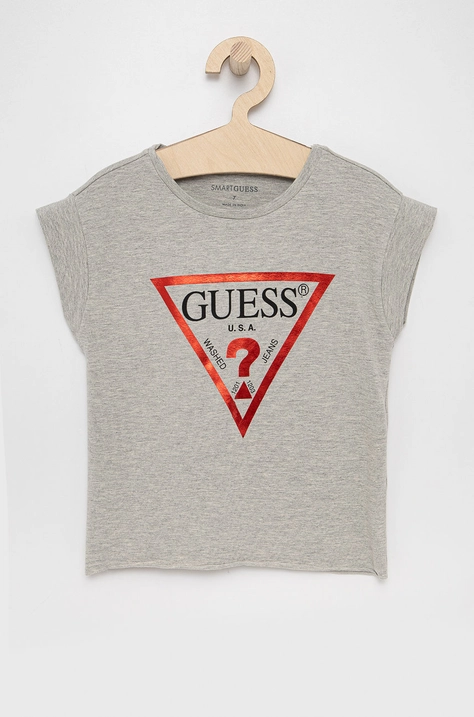 Детска тениска Guess в сиво