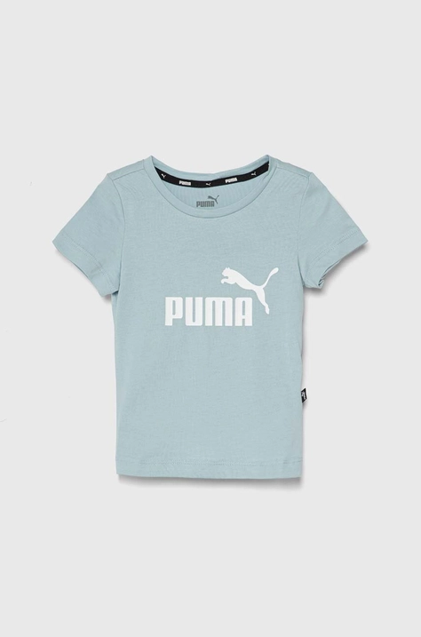 Dětské bavlněné tričko Puma černá barva